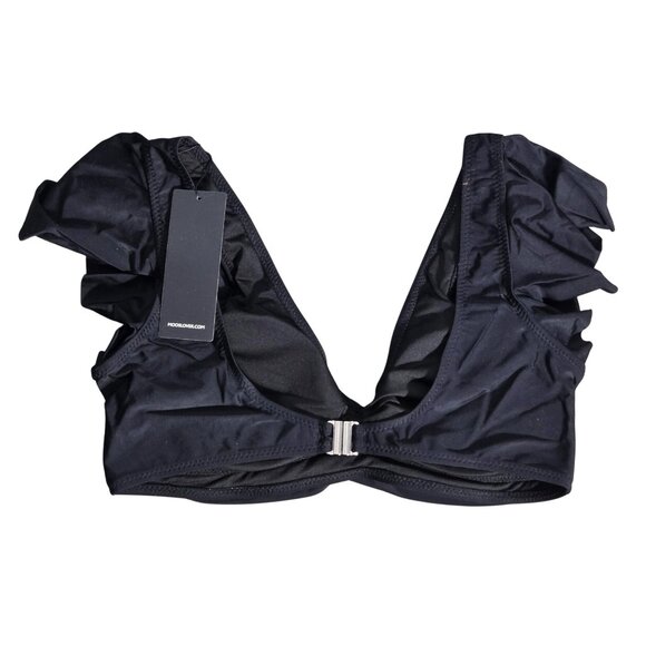 NWT 2 Piece Leopard Print High Waisted Tummy Control Ruffle Off Shoulder Medium - Picture 2 of 6